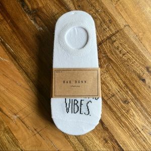 NWT Rae Dunn Fun Themed 6 Pack White Sock Liners